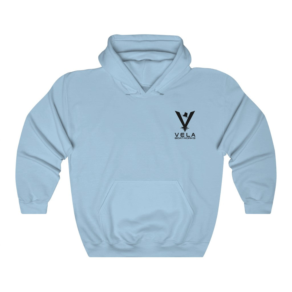 Vela Black Logo Unisex Heavy Blend™ Hooded Sweatshirt